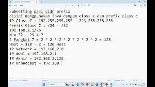 Perhitungan Subnetting IPV4 PREFIX CIDR