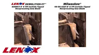 LENOX&reg; DEMOLITION CT&trade; Carbide Tipped Reciprocating Saw Blades vs. Milwaukee&reg;*