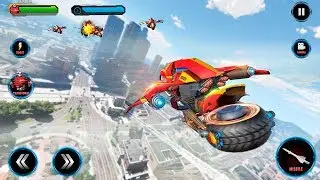 Flying Robot Bike Futuristic Robot War - Gameplay Android