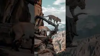 Leopard vs Mountain Goat: Cliffside Showdown! 🐐⛰️🐆