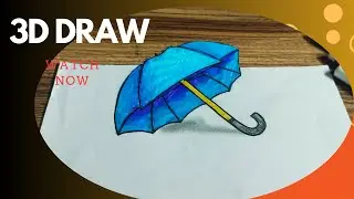 3D Umbrella Drawing Tutorial | Realistic Optical Illusion Art with Pencil | Easy Step by Step