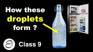 Why do we see water droplets on the outer surface of a glass containing ice-cold water ? in Hindi