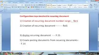 recurring document  sap  fico class 05