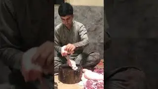 Sheep Tail Fat Cutting Skill