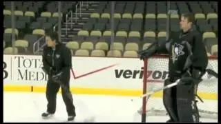 NHL Puckhandling with Goalie Brent Johnson & Coach Gilles Meloche