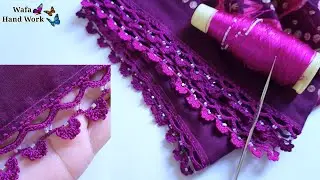Easy And Beautiful Crochet Dupatta Lace Design 💕 👌 Qureshia lace Design dupatta 💕 Beginners Crochet🧵