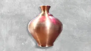 How to make a copper dish/with industrial machines but a highly elegant vase is produced by hand