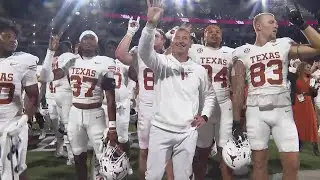 Steve Sarkisian celebrates after the win over Mississippi State