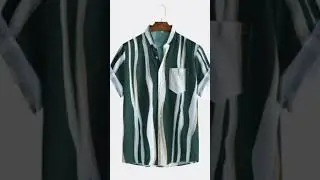 Mens Plain Color Striola Chest Pocket Casual Short Sleeve Shirts #viral #shortvideo #shorts