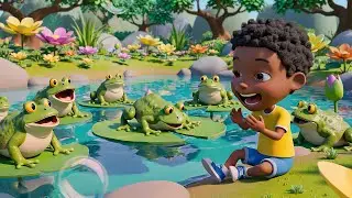 Five Little Frogs Jump Jump Jump | Nursery Rhymes for Kids & Baby Songs