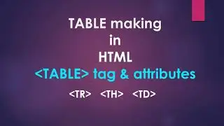 HTML | inserting table