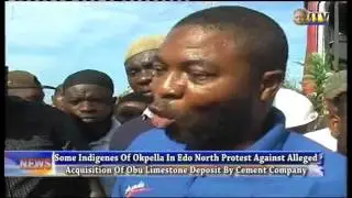 Protest In Okpella Against Alleged Acquisition Of Obu Limestone Deposit By Cement Company