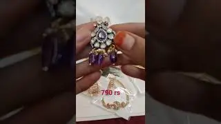 790 rs free shipping whatsapp 7013573487 | Victoria polish purple colour studs earrings