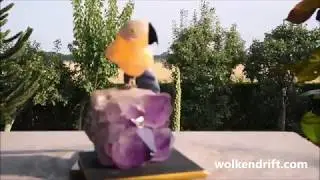 gembird yellow calcite amethyst Edelsteinvogel Calzit Amethyst