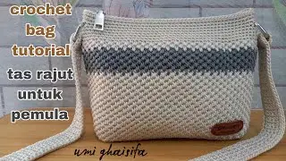 Cara Membuat Tas Rajut Untuk Pemula Motif Spike Simple tapi Elegan || Crochet Sling Bag Tutorial