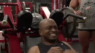 Lacari's legs give out after this