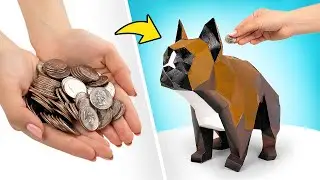 Piesek-skarbonka DIY z tektury 🐶❤️💰