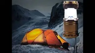 Solar Camping Lantern Rechargeable Hand Lamp Collapsible Tent Lights 6 LEDs Water Resistant
