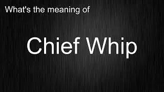 Что означает &laquo;Chief Whip&raquo;? Как произносится Chief Whip?
