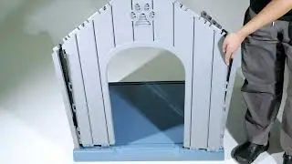 Assemble in 10 Mins! Fancyango 38'' Blue Dog House &ndash; Spacious & Sturdy