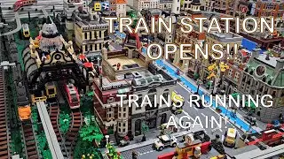 LEGO Studgate Train Station added to city plus trains running on new Layout