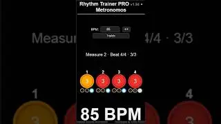 85-108 BPM Triplets_Increase Every 3 Measures #Triplets #increase #metronome  #85bpm #108bpm #music