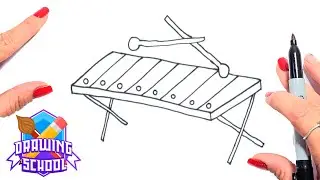 How to DRAW a XYLOPHONE? 🥁 Drawing a XYLOPHONE Step by Step 🪕