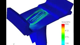 FE simulation of an Electron Beam Welding operation (stresses plot)
