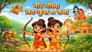 जब दो बच्चों ने पूरी सेना को हरा दिया! 😲 | लव-कुश की कहानी | Ramayan Story for #kids #devotional