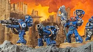 Kitbashing the Devastator squad into Primaris size Space Marines.