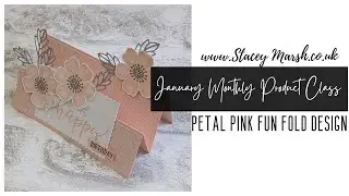 JANUARY MONTHLY PRODUCT CLASS PETAL PINK FUN FOLD DESIGN