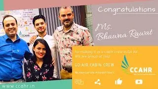 CCAHR trainee Ms. Bhawna Rawat gets success in GO AIR interviews