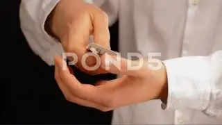 Man Extracts Pills Into Hand - Stock Footage