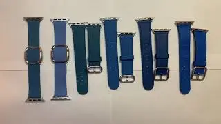 Apple Watch Blue Leather Bands