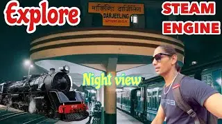 Explore steam engine in Darjeeling night view world Heritage side in Darjeeling Railway 