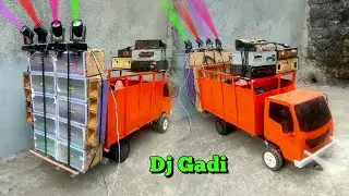 Mini Dj Truck Setup Loading at-home by Cardboard Making Dj truck and light | Mini Dj Setup | dj gadi