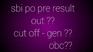 sbi po pre 2021 result out