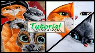 How to draw eyes & fur.Puss in Boots. Tutorial/Как нарисовать глаза и шерсть.Кот в сапогах.Туториал.