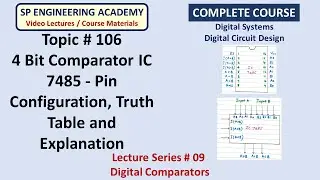 106 4 Bit Comparator IC 7485   Pin Configuration, Truth Table and Explanation