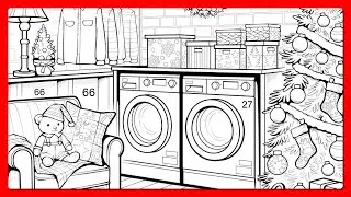Christmas Decor Laundry Room Color Oasis app Paint by Number #coloringbook