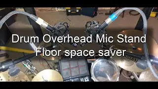 Drum kit Overhead microphone Mic Stand ceiling mount studio floor space saver.