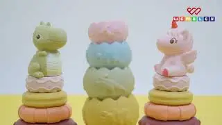Wembley Stacking Toys| Montessori Silicone Teether Toys for Babies| Colorful Baby Bath Toys