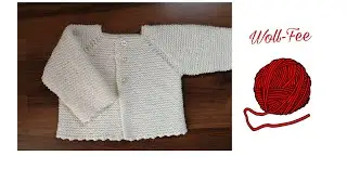 Babyjacke RVO stricken, Gr. 68,  super einfach, Schritt für Schritt, auch für Anfänger