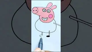 ✅️ Как нарисовать Джорджа Пига 🐷 | Простой рисунок Свинки Пеппы для детей #peepapig #мультфильм #...