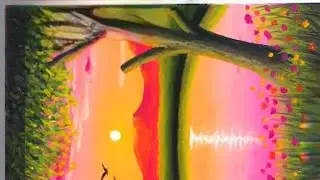 Scenery drawing using Oil pastels colour| EASY AND SIMPLE