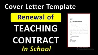 Cover letter Template for Renewal of Teaching Contract for employment in School