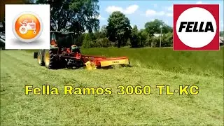 Fella Ramos 3060 TL-KC mounted mower conditioner in action with John Deere