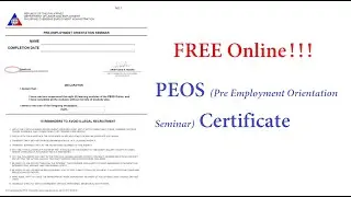 FREE E-REG AND PEOS CERTIFICATE| How to get E-reg Online | How to get PEOS Certificate Online | POEA