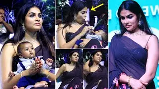 Divi Vadthya CUTE Visuals With Little Boy At Lambasingi Movie Pre Release Event | Filmylooks