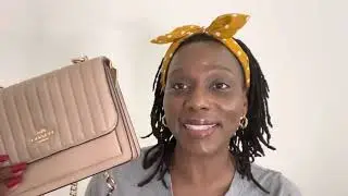 Coach Klare Crossbody Quilted Linear Purse/ Biege/Green